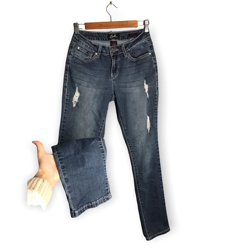 Earl Jeans | Distressed Skinny Jeans High Rise Denim •